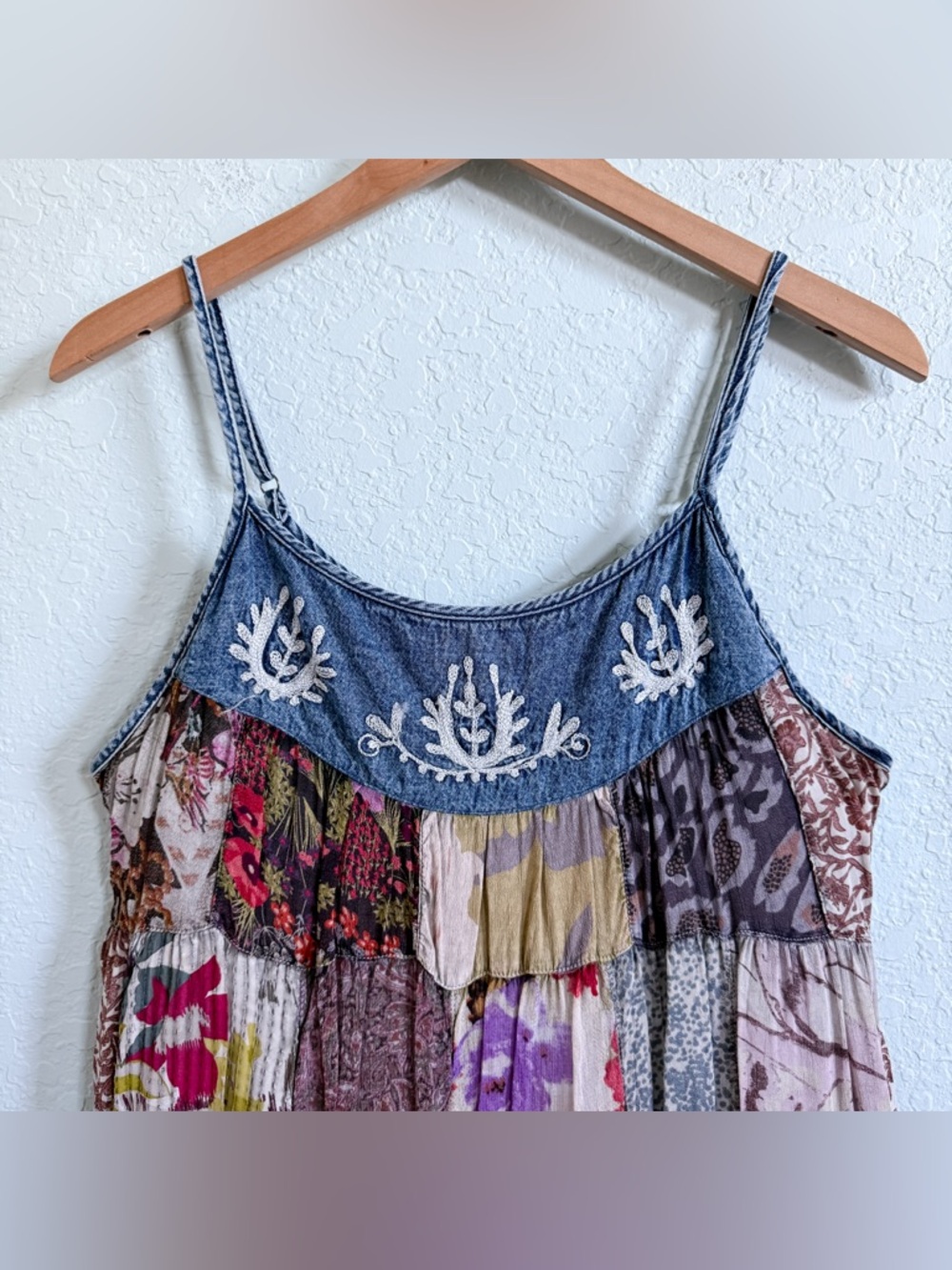 Young Threads•Boho Patchwork Sundress•SemiSheer•Size Large - Picture 5 of 10